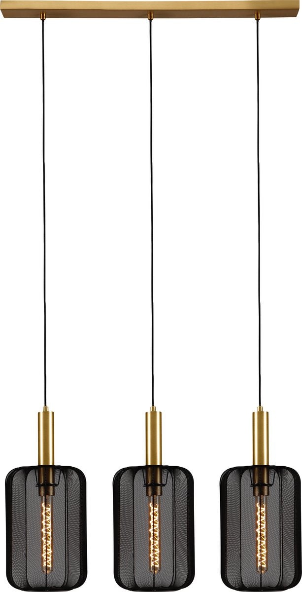 Lucide corina - lampada a sospensione - 3xe27 - nero - japandi