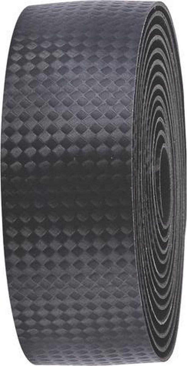 Bbb cycling raceribbon carbon stuurlint racefiets - extra grip - stuurtape zelfklevend - lengte: 200cm - dikte: 2.5mm - incl. stuurdoppen - zwart - bht-04