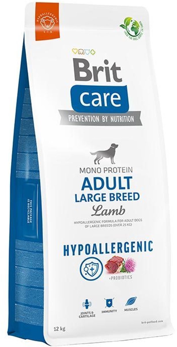 Brit care hipoalergénico adulto raza grande cordero arroz 12 kg - perro