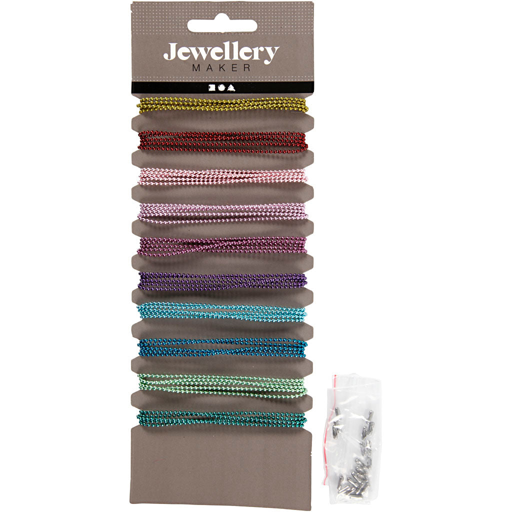 Cadena de bolas Creativ company, d 1,5 mm, varios colores, 10x80 cm 1 caja