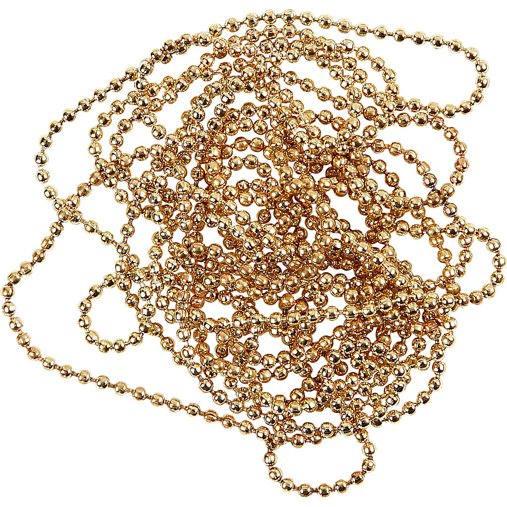 Cadena de bolas Creativ Company, d 1,5 mm, chapada en oro, 150 cm 1 rollo