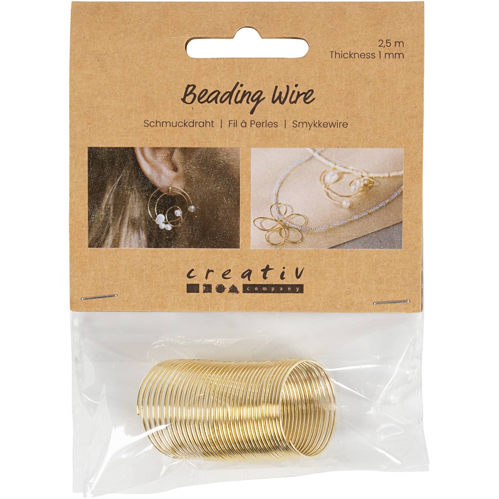 Filo per gioielli Creative Company, spessore 1 mm, placcato oro, 2,50 m 1 scatola