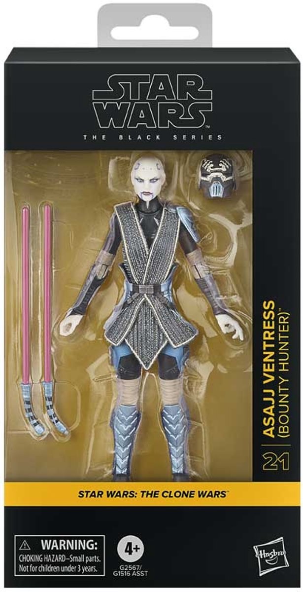 Hasbro star wars the clone wars serie nera asajj ventress - action figure 15 cm