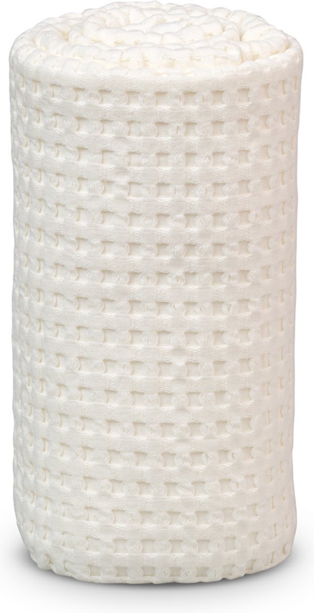 Lulujo - coperta waffle - 100x80 cm - bianca