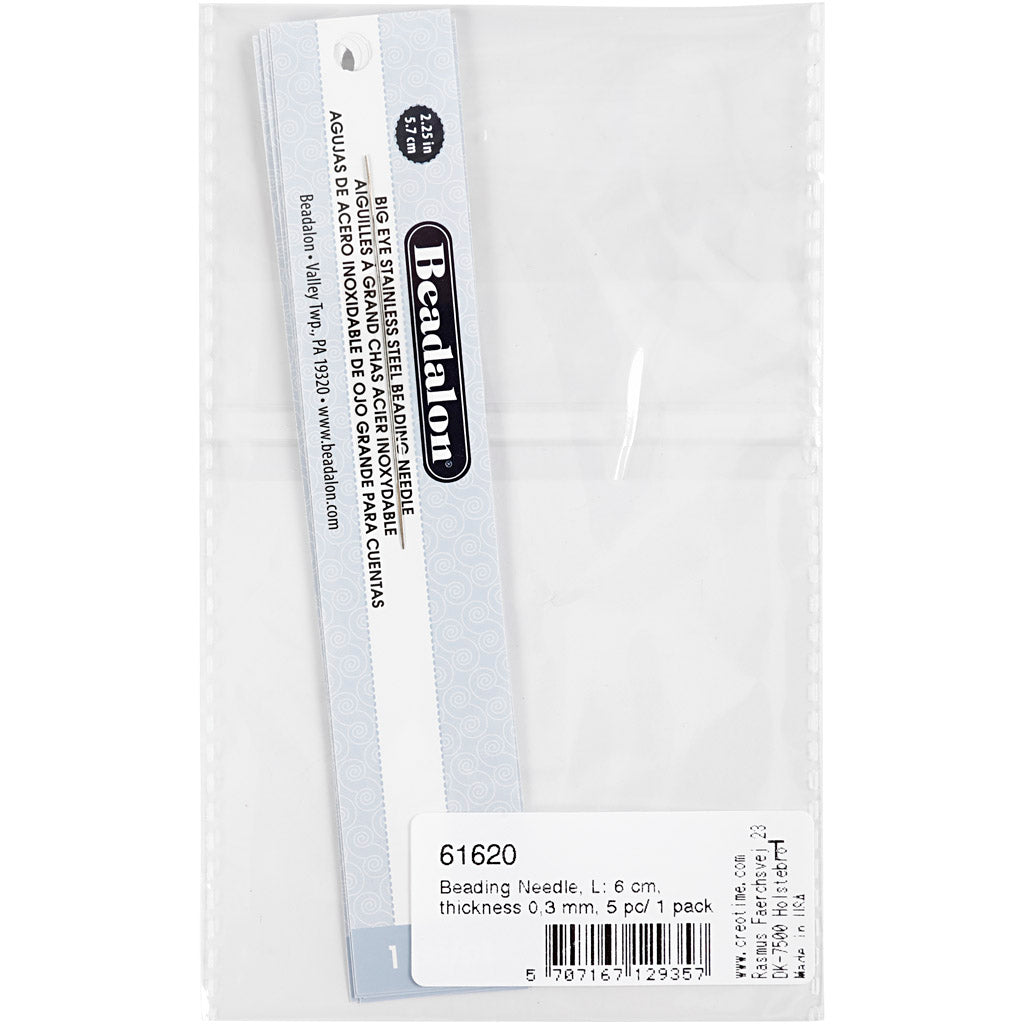 Ago per perline Creativ company, l: 6 cm, spess. 0,3 mm, 5 pezzi 1 scatola
