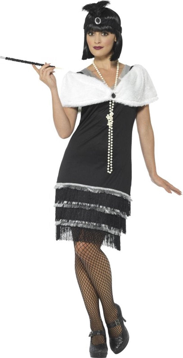 Smiffys jaren 20 flapper jurk zwart - maat m