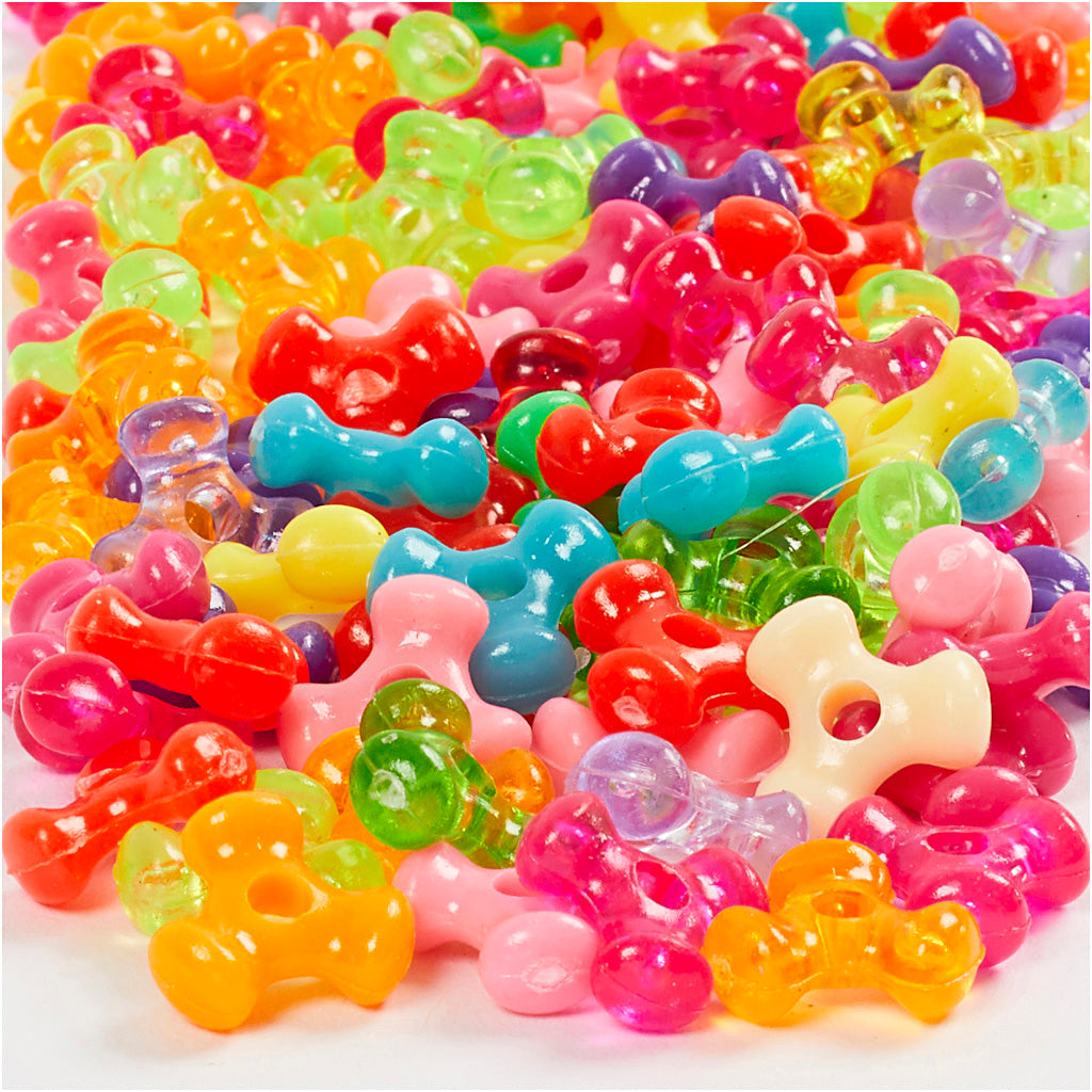 Mezcla Tri Beads de Creativ Company, D 10 mm, tamaño del agujero 2 mm, aprox. 200 piezas, 65 gr, 125 ml 1 caja