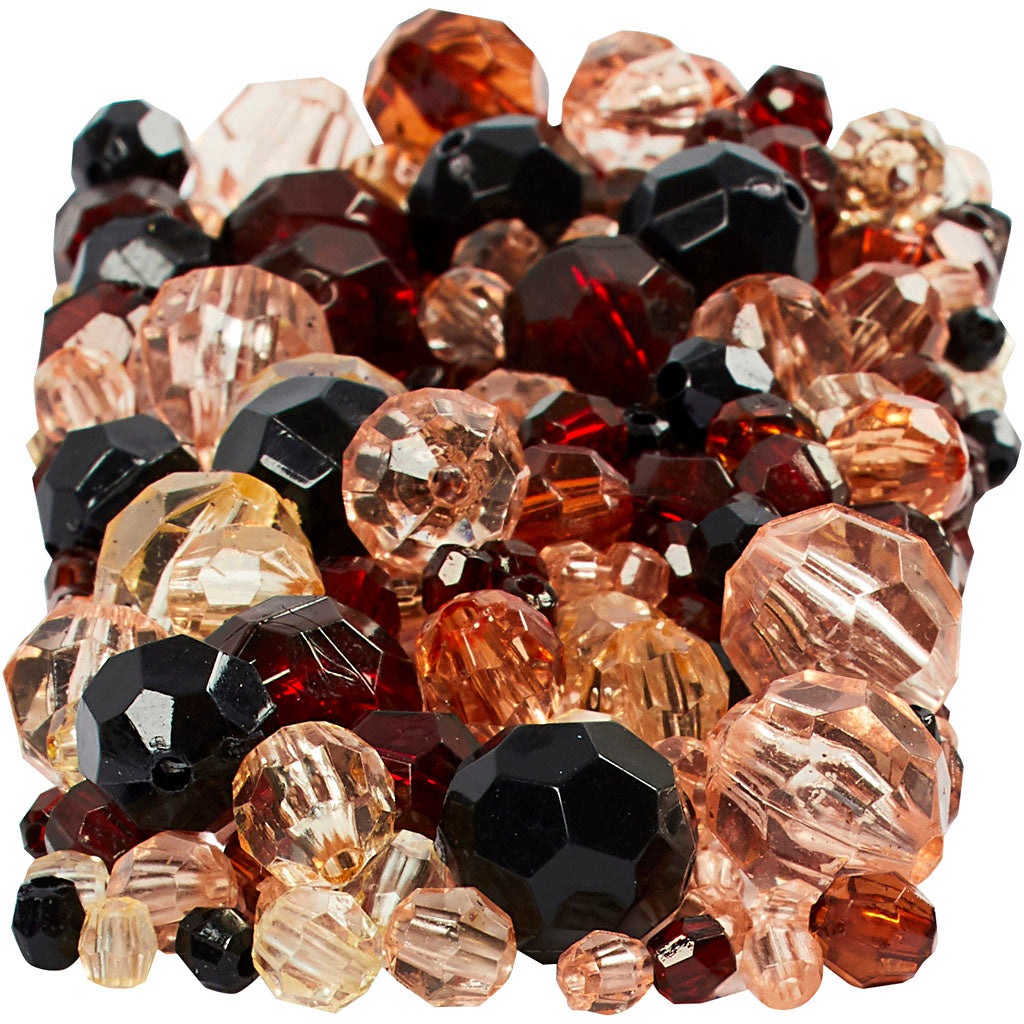 Perline sfaccettate dell'azienda Creativ, misura 4-12 mm, dimensione del buco 1-2,5 mm, ca. 860 pezzi, oro, 250 g 1 scatola