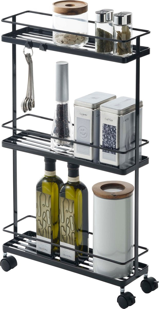 Carrello da cucina Yamazaki - torre - nero