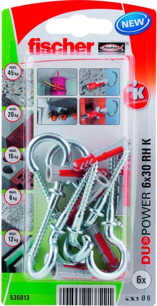 Fischer duopower 6x30 met ronde haak (blister)