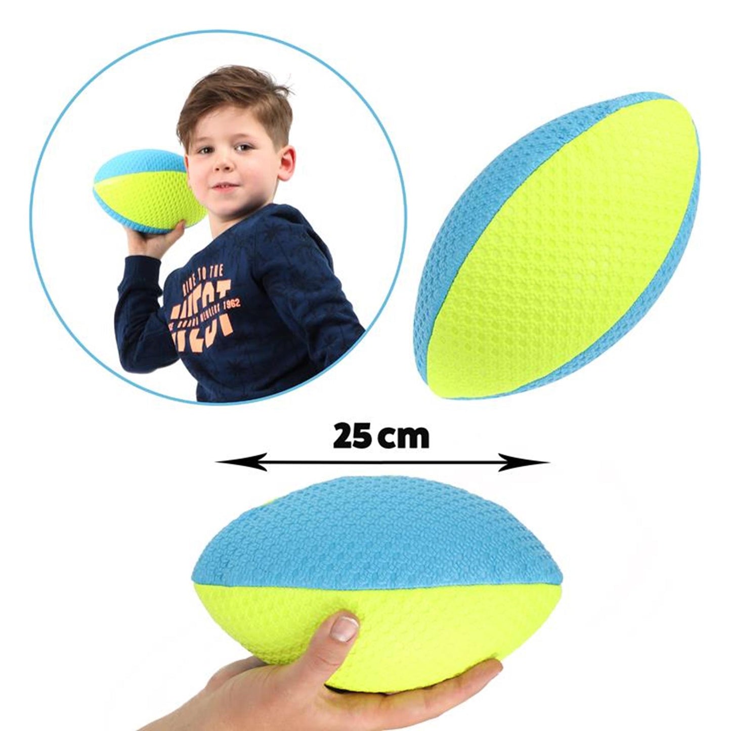 Toi-toys toi toys pelota de rugby azul neón amarillo