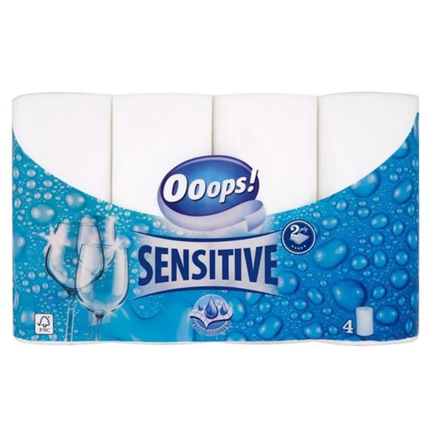 Ops! carta da cucina a 2 veli, confezione da 4