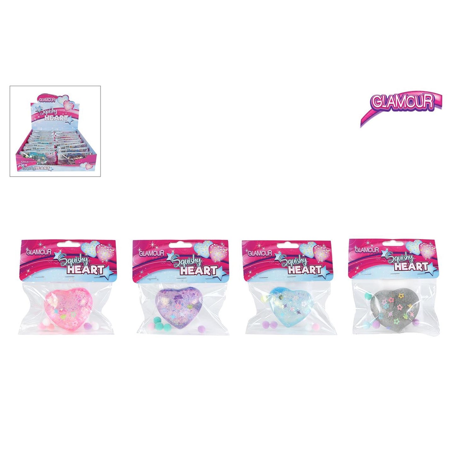 Spremi il cuore della pallina con glitter