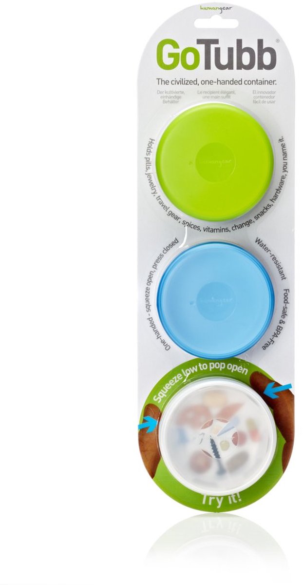Equipaggiamento umano - confezione da 3 gotubb - medio - verde blu trasparente