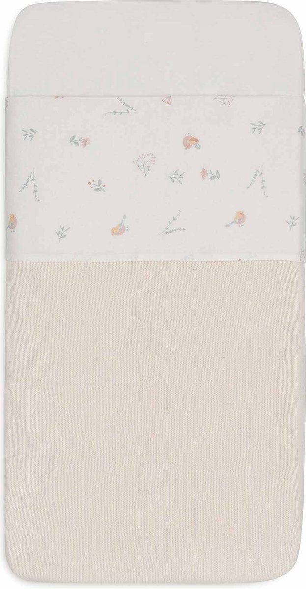 Jollein - sábana para cuna - 120x150cm - cama, cuna - algodón - preciosos pájaros