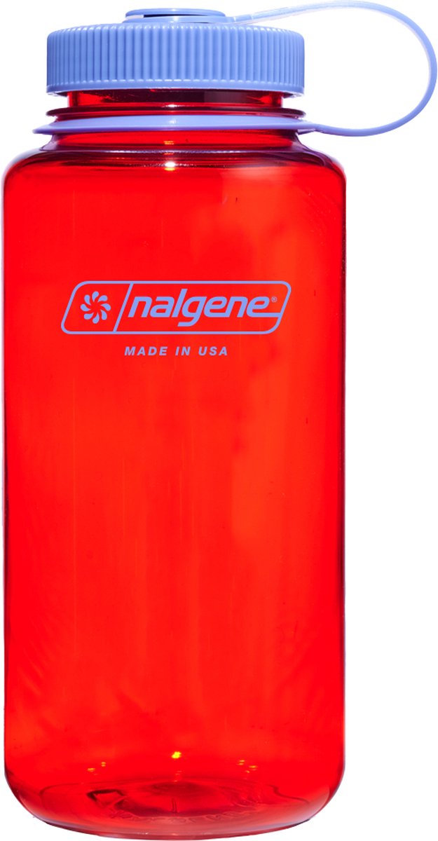 Nalgene - botella de boca ancha - botella para beber - botella de agua - a prueba de fugas - 1000ml - sin bpa - sustentable - mermelada de naranja