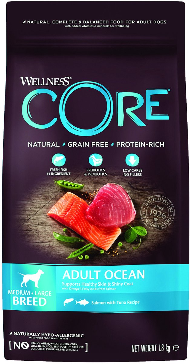 Wellness core grain free dog ocean salmon atún 1,8 kg - comida para perros - 1,8 kg