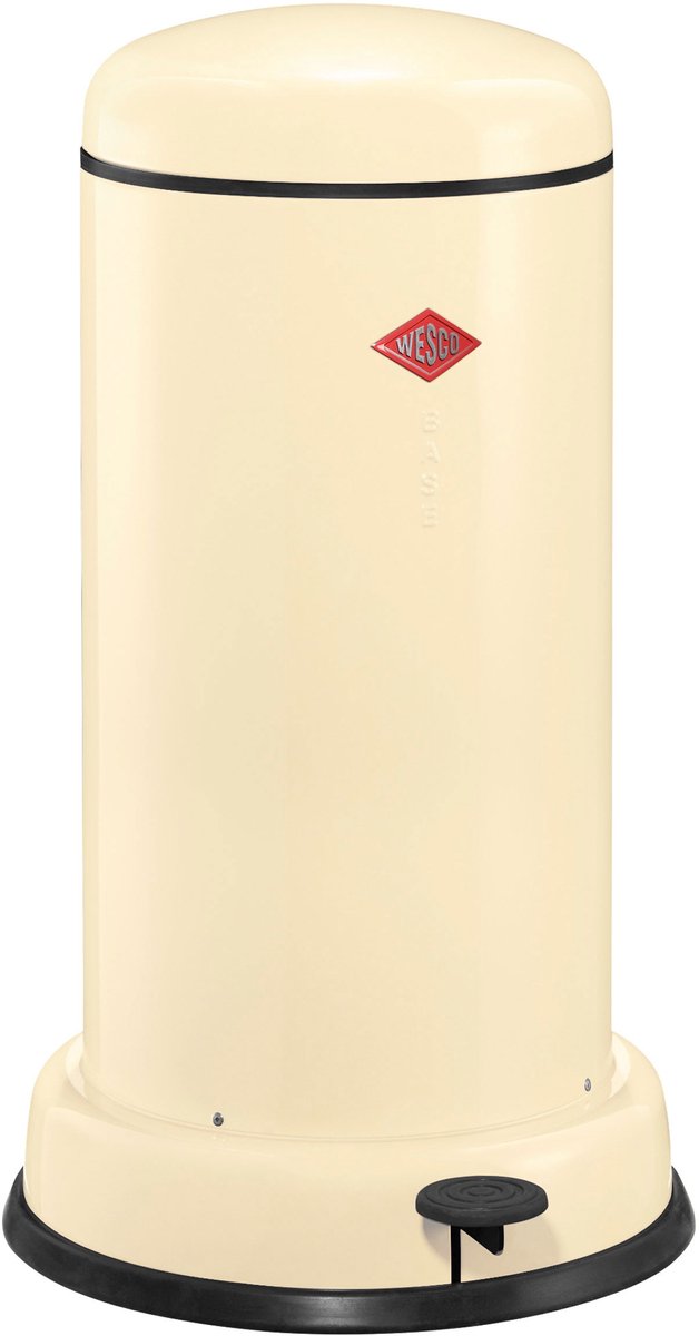 Wesco baseboy prullenbak met soft close | 20 liter | metaal - amandel | pedaalemmer