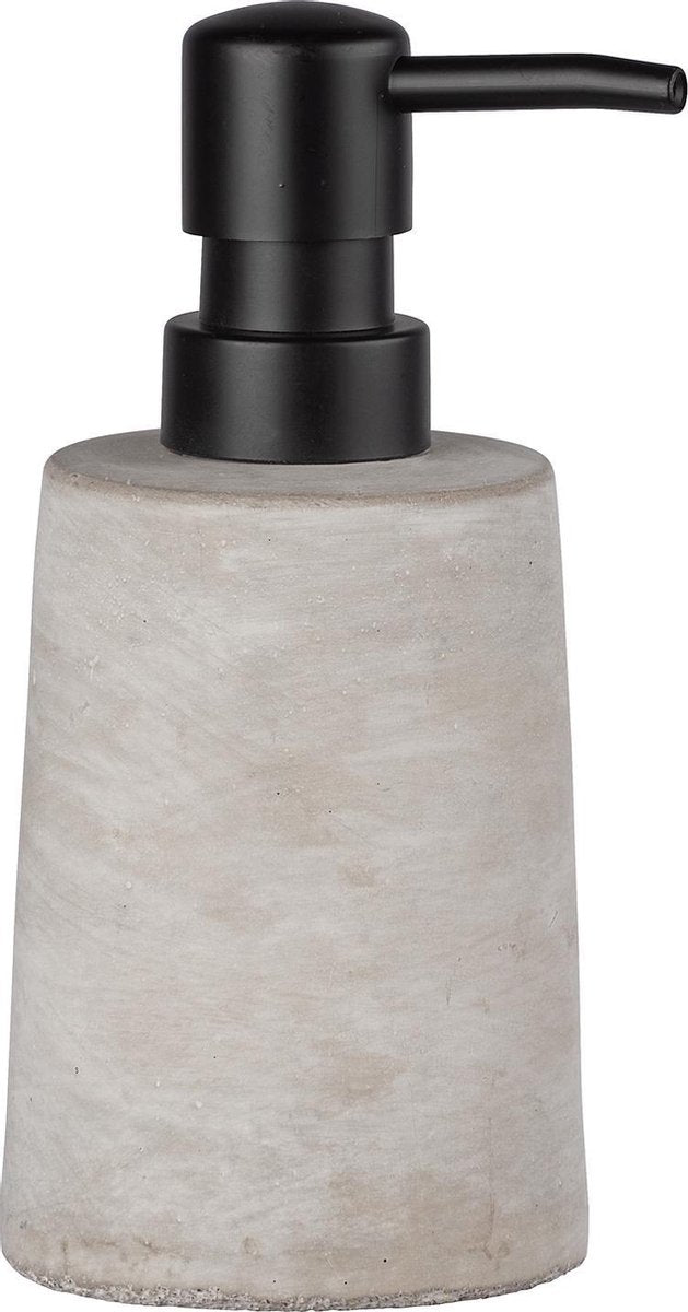 Dispenser di sapone Wenko villlena grigio cemento con dispenser di sapone nero
