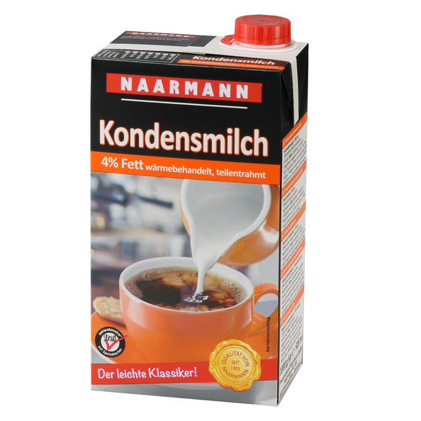 Naarmann café con leche semidesnatada 4% pack con tapón de rosca (12x 1 litro)