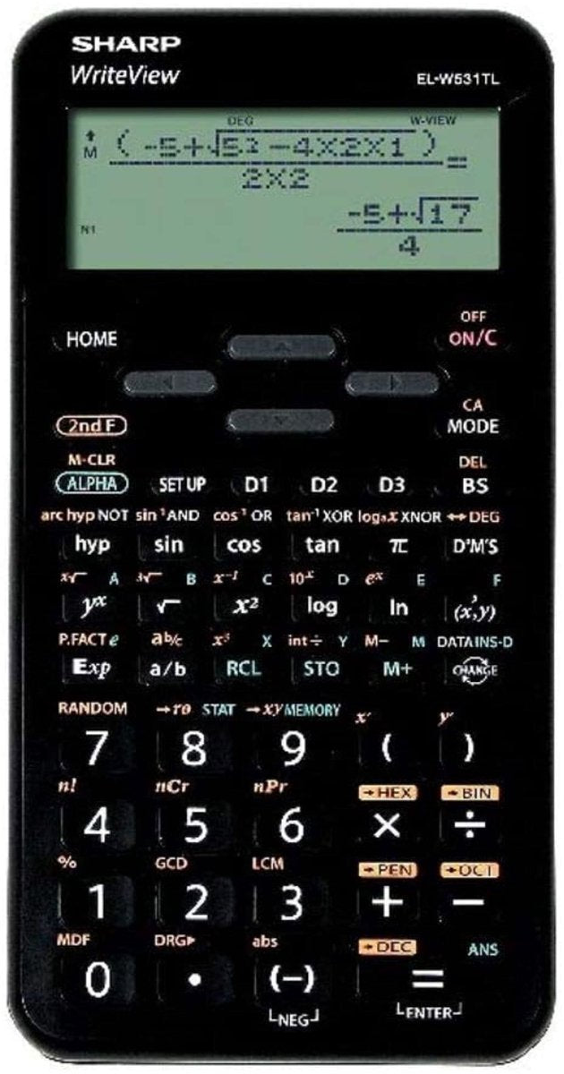 Calcolatrice scientifica Sharp - elw531tlbbk - nera - 1x batteria LR44 - sh-elw531tlbbk