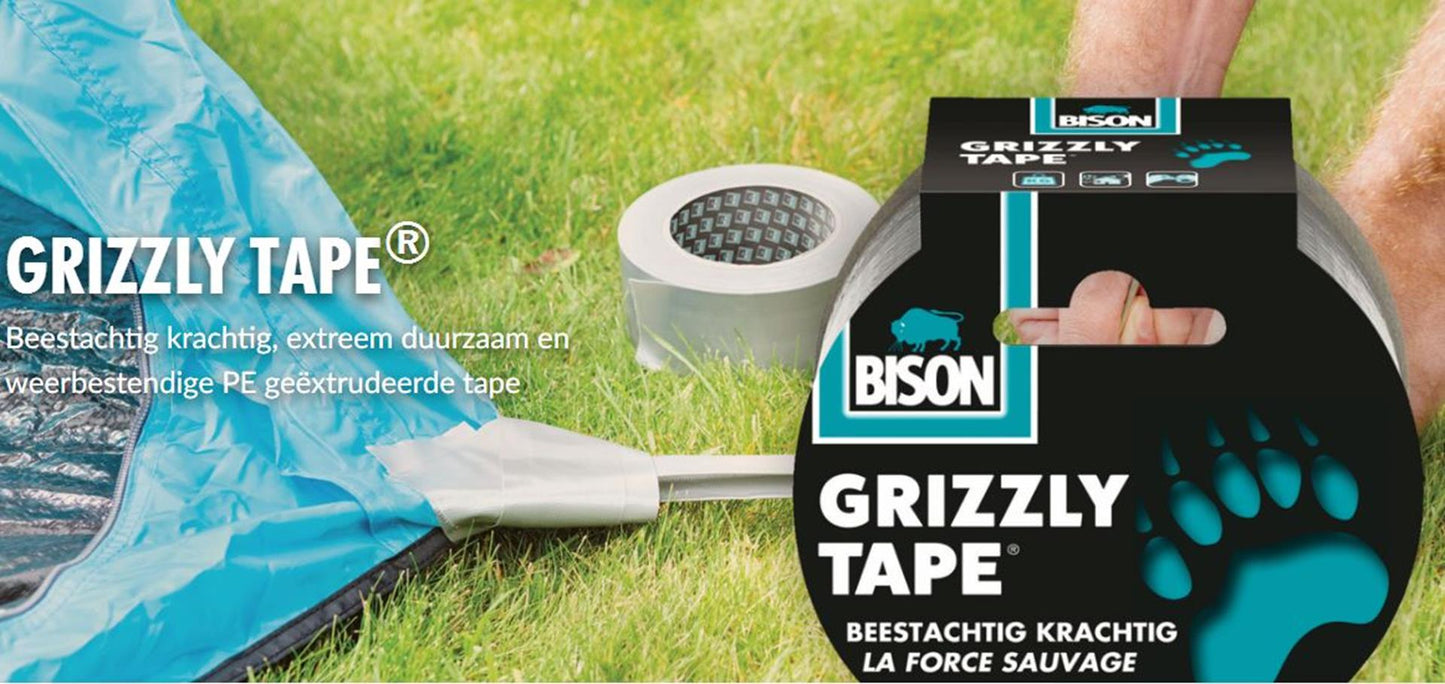 Cinta bisonte grizzly plata rollo 10mx5cm