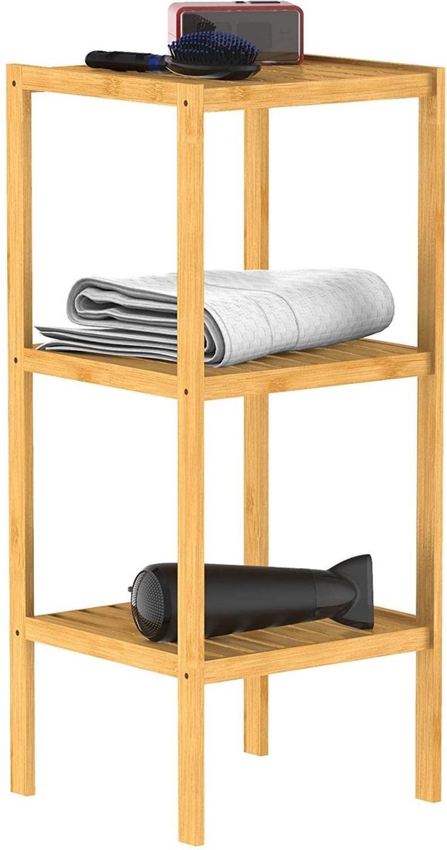 Scaffale in bambù Eisl - scaffale con 3 scomparti - durevole - (l x a x p) ca. 34×80×33 cm