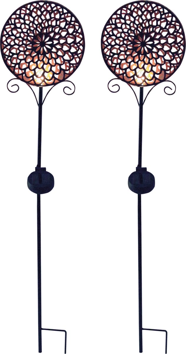 Luxform - 2x lampada da giardino con picchetto - mandala sun - LED - alimentata da energia solare - set da 2 pezzi