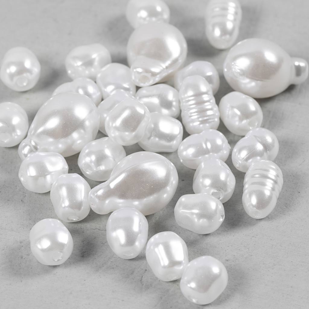 Cuentas de cera Creativ company, ovaladas, d 6-14 mm, tamaño de agujero 1,3-1,5 mm, 30 piezas 1 caja