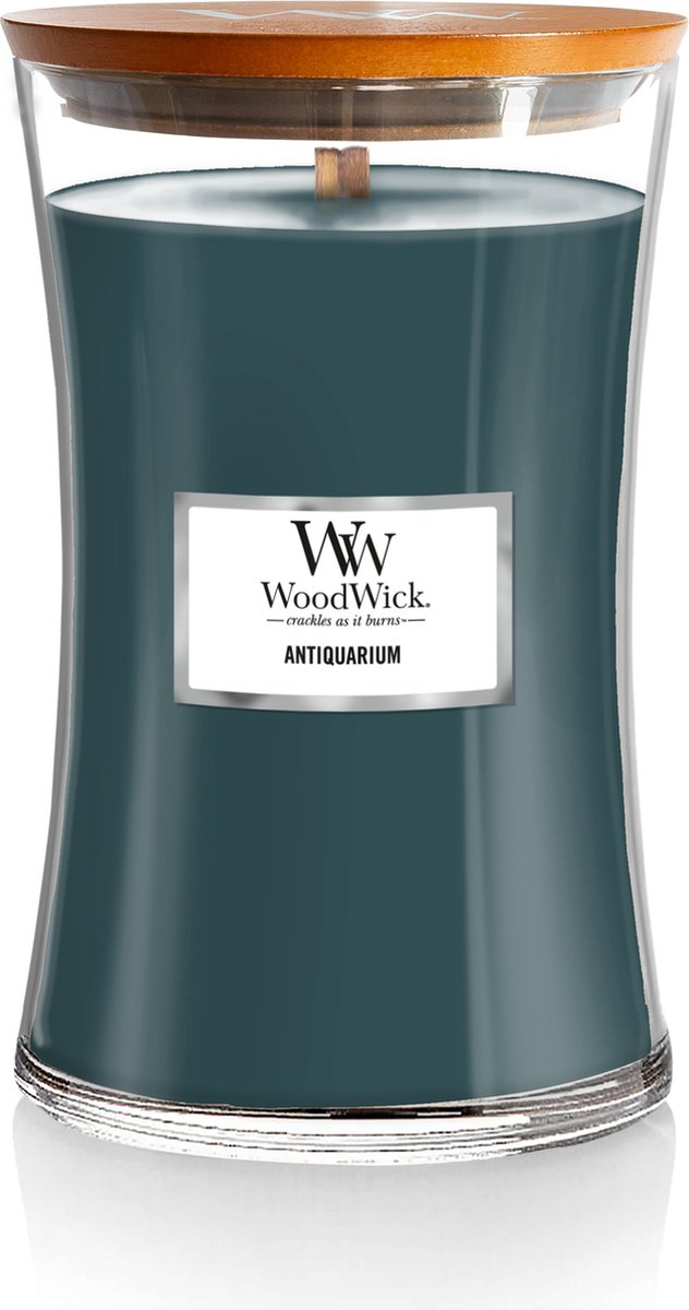 Vela perfumada grande Woodwick Hourglass - Antiquarium - 130 horas de combustión