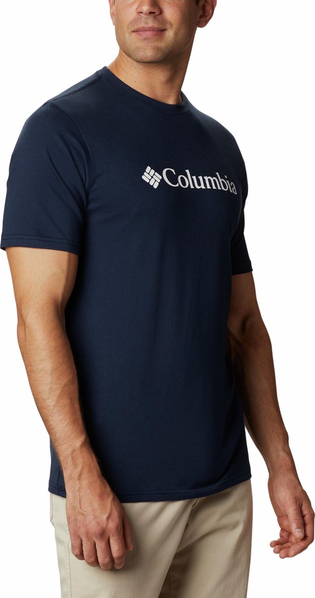 Columbia csc basic logo short sleeve - collegiate navy - heren - maat xl