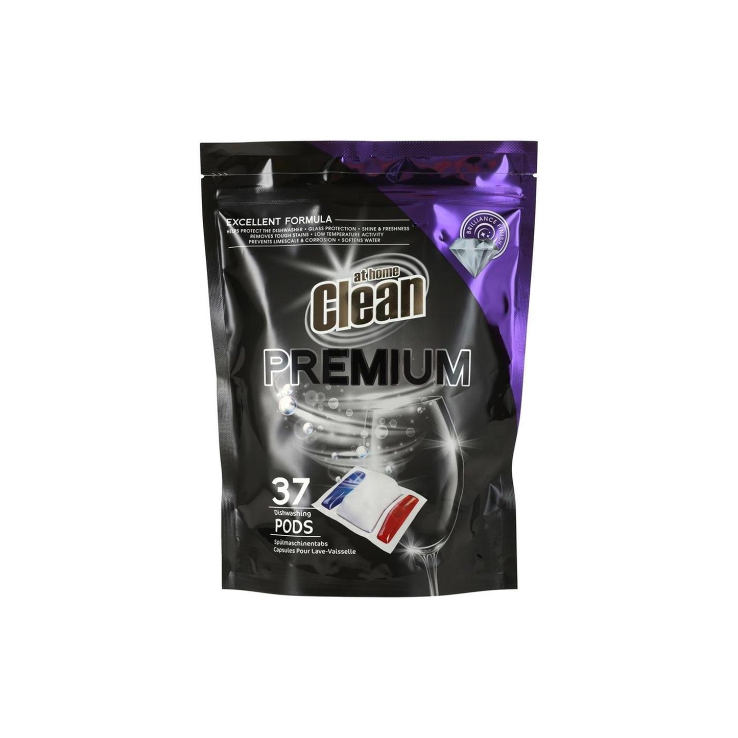 Cápsulas de lavavajillas premium limpias en casa