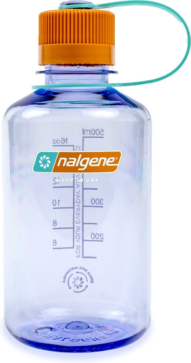 Nalgene - botella de boca estrecha - botella para beber - botella de agua - a prueba de fugas - 500 ml - sin bpa - sustentar - amatista