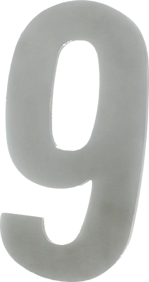 Número de casa Starx 130x3mm acero inoxidable 9
