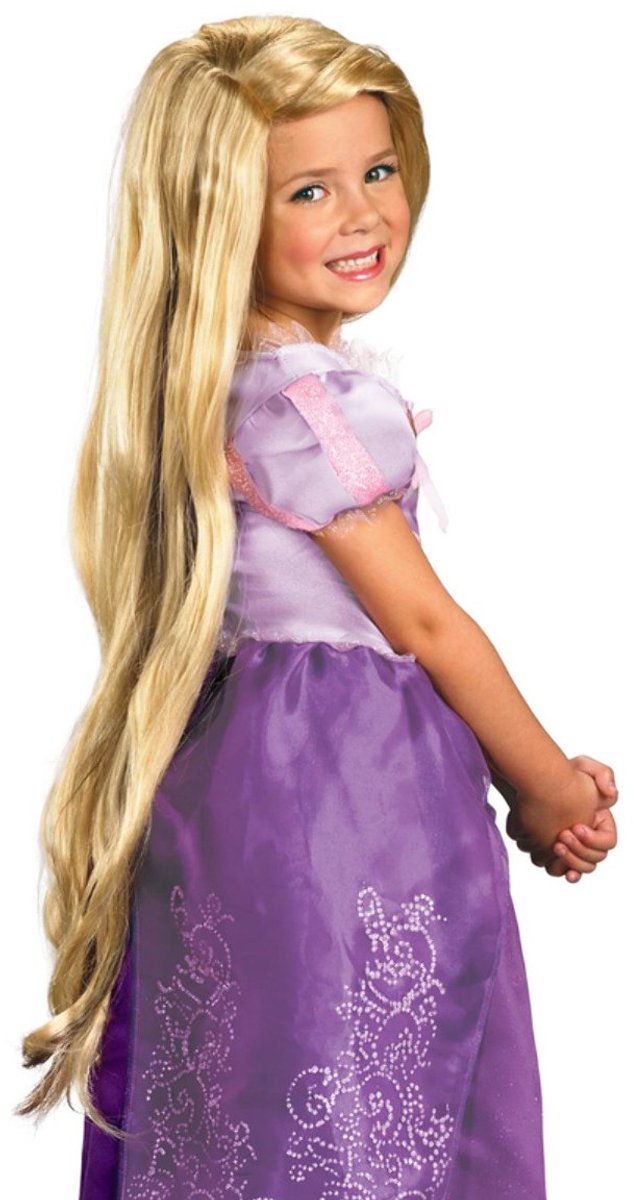 Travestimento Disney Rapunzel aggrovigliato parrucca per bambini - bionda