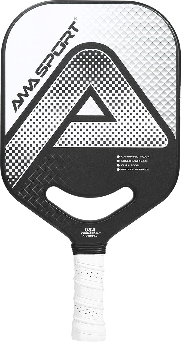 Pala da pickleball Ama sport pp002-c1s silver black – superficie in grafite – nucleo da 20 mm – gola aerodinamica aero-duraedge –