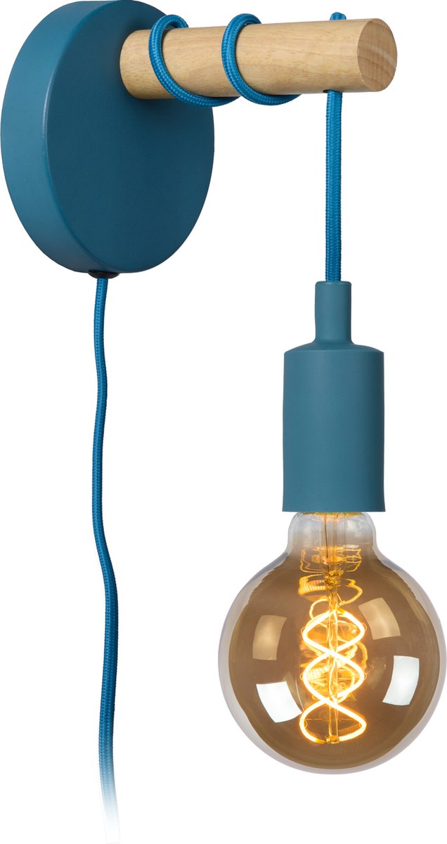 Lucide pola - lampada da parete per cameretta dei bambini - 1xe27 - blu