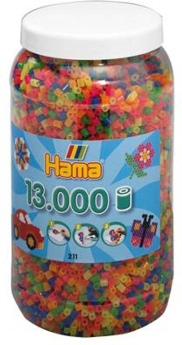 Perle di ferro Hama ton con 13000 pezzi neon