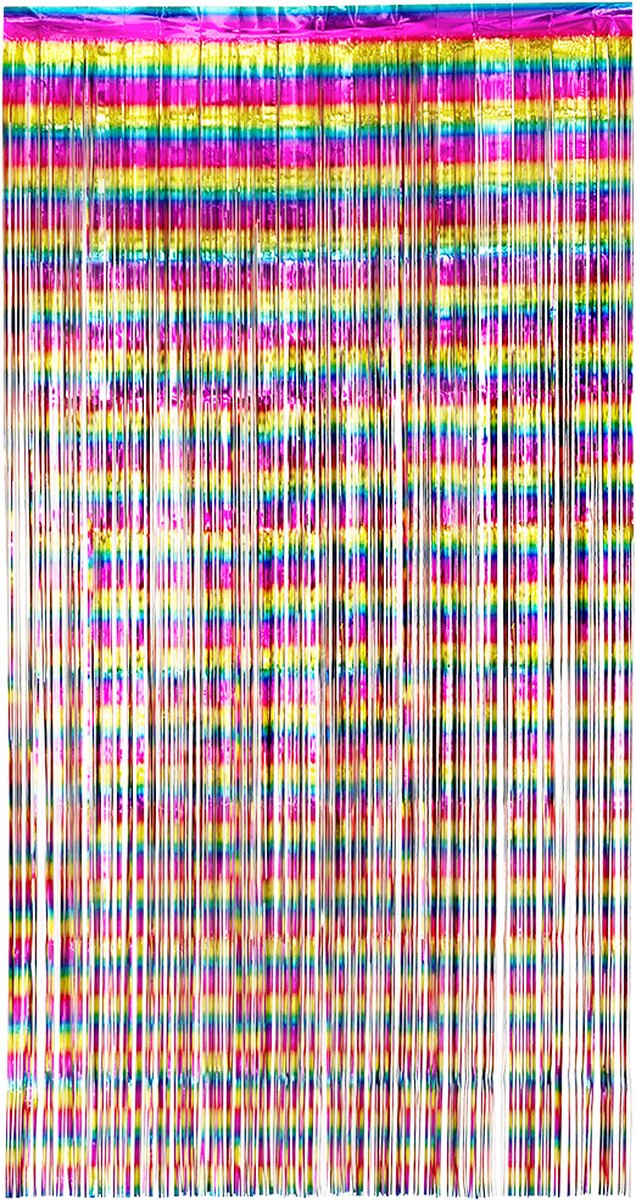 Boland - foliegordijn metallic multikleur - regenboog - regenboog