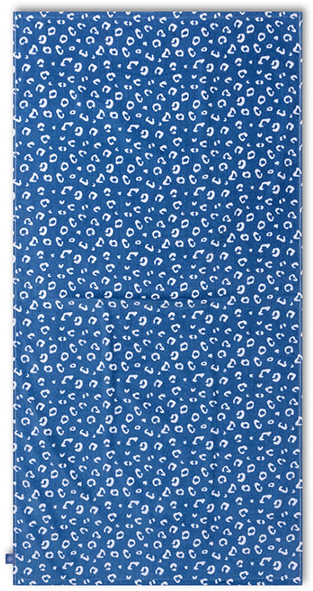 Leopardo | Asciugamano in microfibra blu 180 x 90 cm
