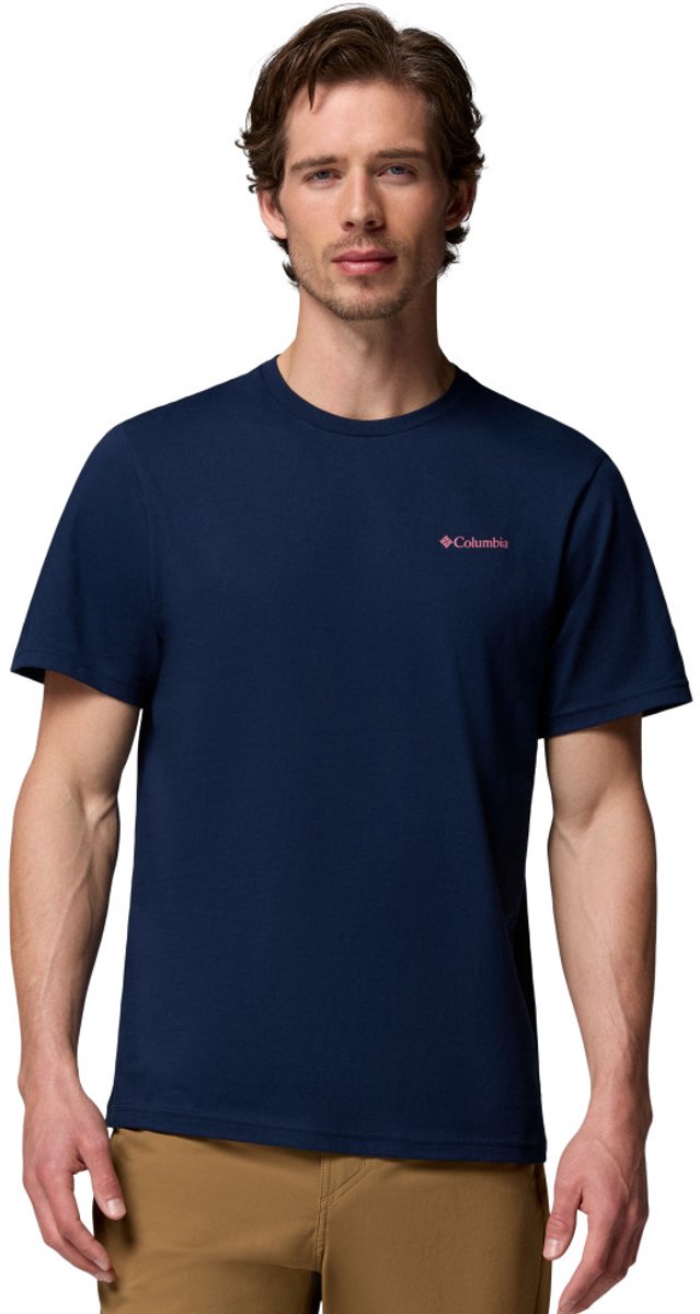 Columbia csc™ outdoor back graphic tee heren outdoorshirt - collegiate navy, sunscape