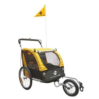 Kinderwagen met loopwiel - inklapbaar, 20 inch wielen, handrem, 2 kinderen, max 50 kg