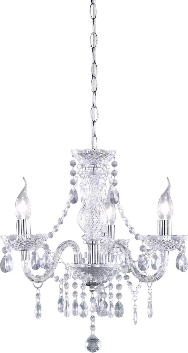Rl live your light reality lüster kroonluchter - chroom - excl. 3x e14 - behang transparant - d: 46 cm