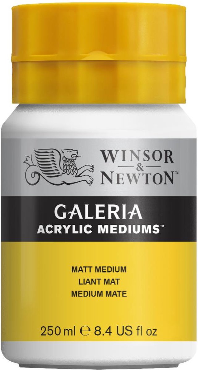 Winsor newton 3040821 galeria matt medium 250 ml – acrylmedium voor matte afwerking verhoogde transparantie