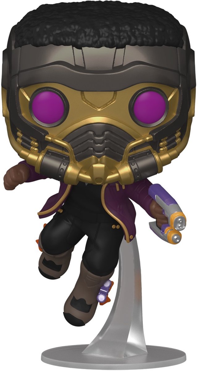 Funko what if...? verzamelfiguur pop! vinyl - marvel anything goes t?'challa star-lord multicolours