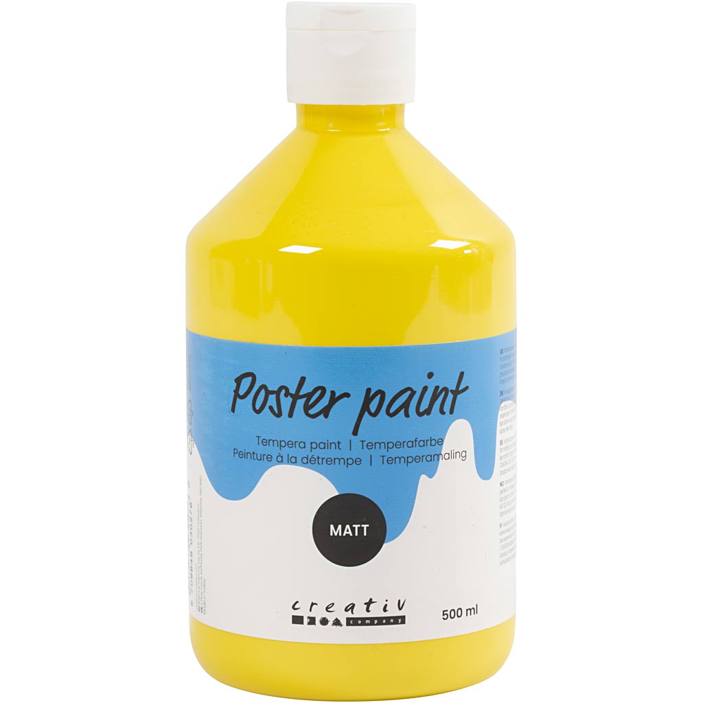 Tempera opaca dell'azienda Creativ, giallo primario, 500 ml 1 bottiglia