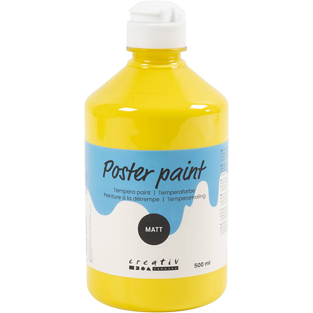 Creativ company pintura al temple mate, amarillo, 500 ml 1 botella