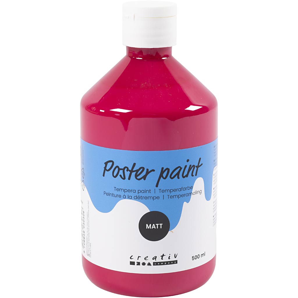 Tempera opaca dell'azienda Creativ, rosso primario, 500 ml 1 bottiglia