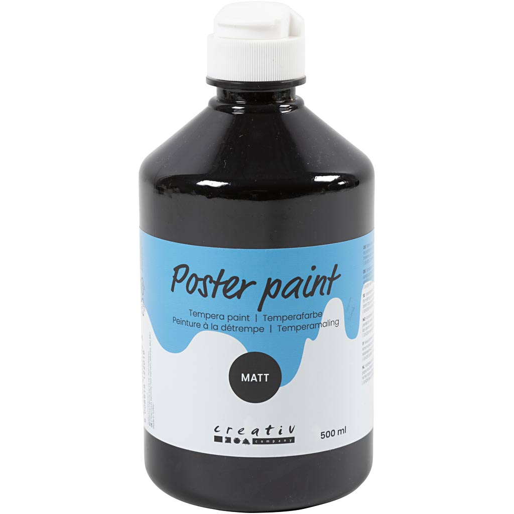 Tempera dell'azienda Creativ opaca, nera, 500 ml 1 bottiglia