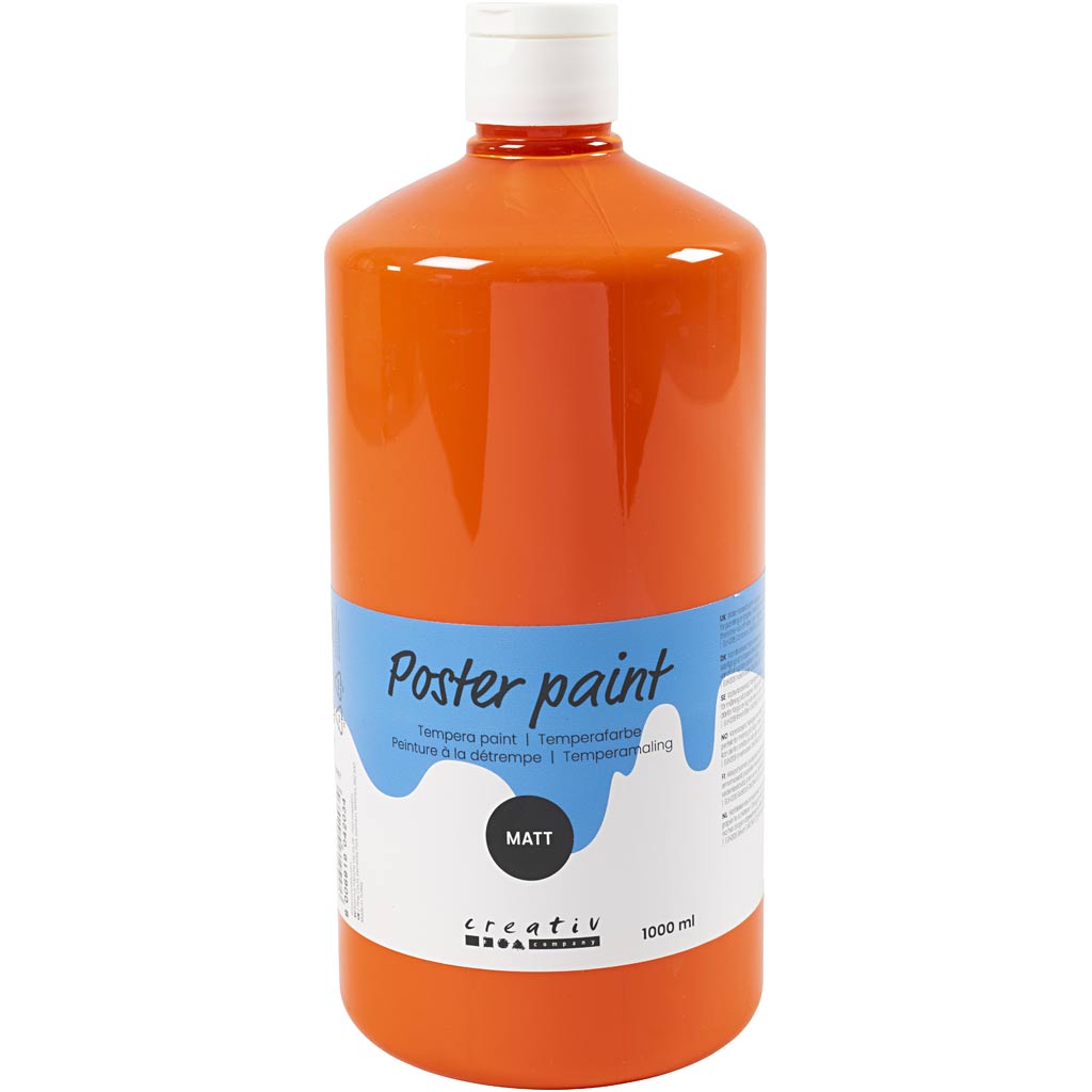 Tempera opaca dell'azienda Creativ, arancione, 1000 ml 1 bottiglia